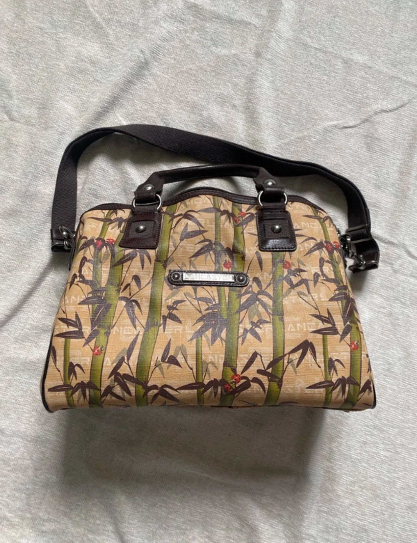 Sac à main Lancaster motif bambou vintage avec bandoulière – photo 3